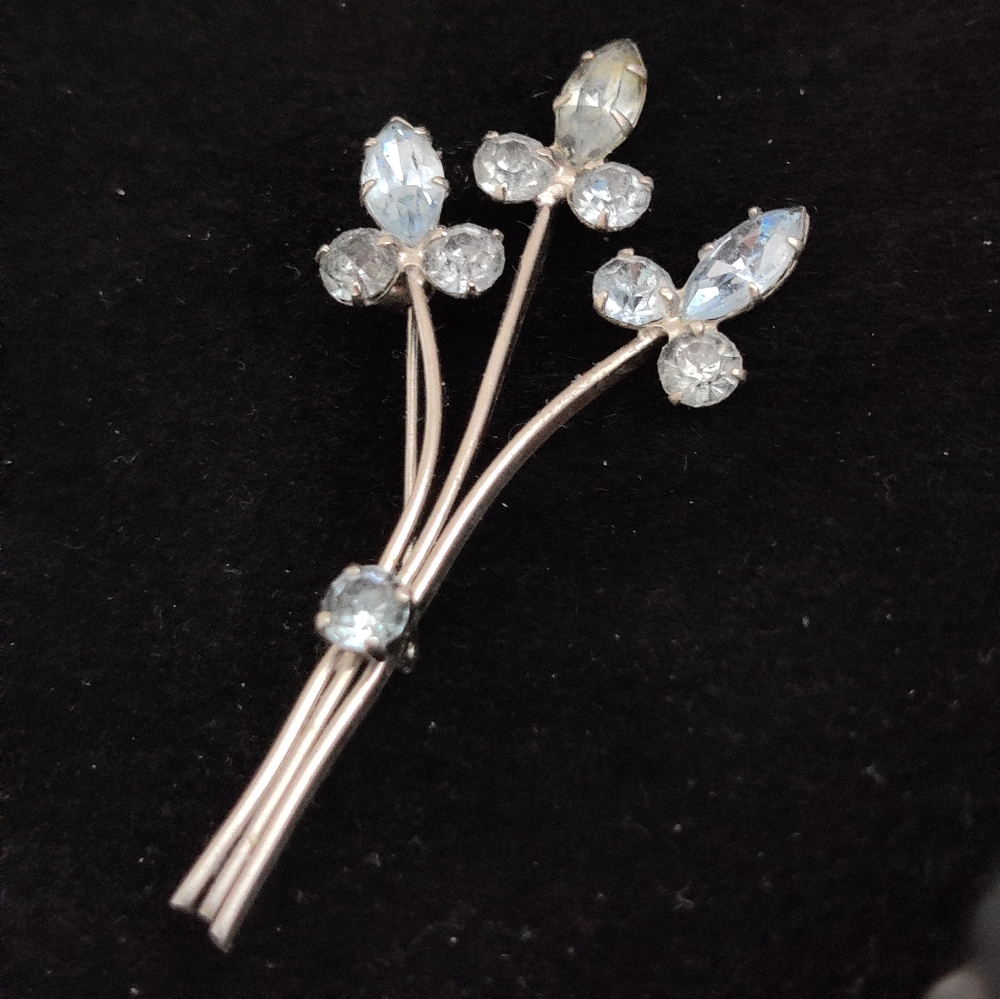 Vintage Signed Azub Austria Flower Bouquet Brooch - Picture 12 of 12
